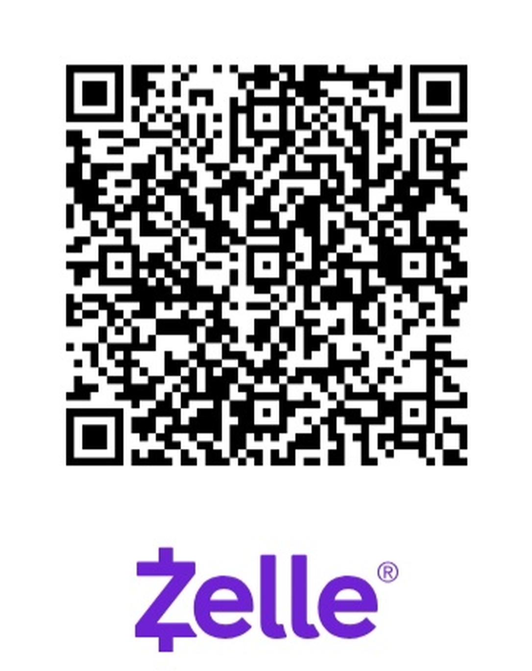 Zelle payment QR code — scan with your bank's app